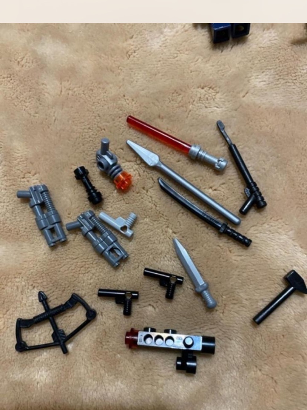 LEGO-Compatible Kids Toy Weapon Accessory Pack - Silver, Black, Red